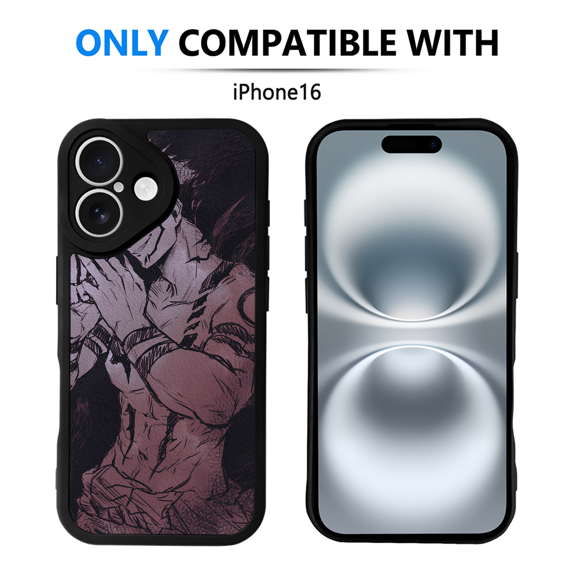 （画像用） 呪術廻戦 Jujutsu Kaisen 【iPhone 16シリーズ対応】シリコンスマホケース（レザー調） 材質：シリコン